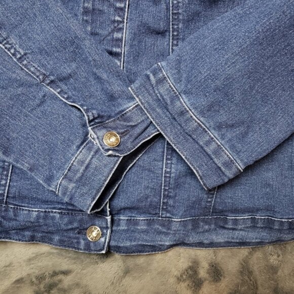 Cleo Dark Wash Jean Jacket Denim Jacket Sz Xl Stretch - Picture 10 of 10